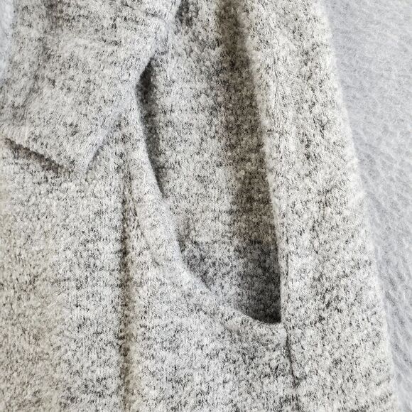 Soft Surroundings Dress Womens Medium Gray Sweater Tie Waist Pockets Split Neck - Picture 7 of 11